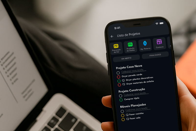 iPhone com aplicativo SchoolTask